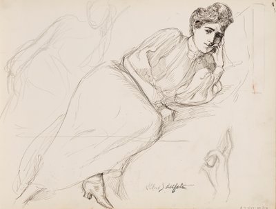 Dinlenen kadın by Albert Edelfelt