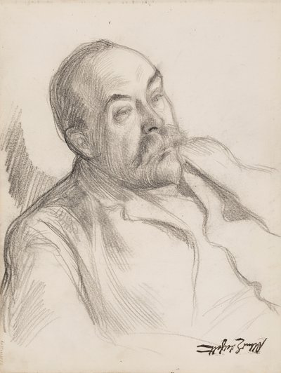 Erkek portre çizimi by Albert Edelfelt