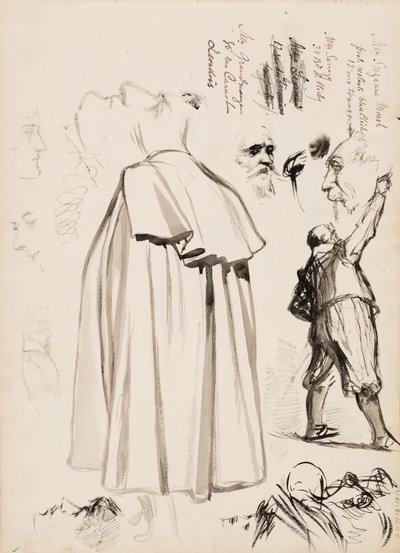 Erkek figürleri, yüzler by Albert Edelfelt
