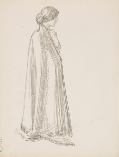 Pelerinli kadın by Albert Edelfelt