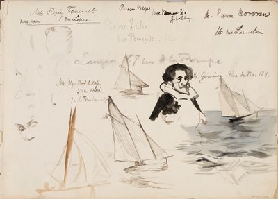 Yelkenli tekneler ve karakterler by Albert Edelfelt