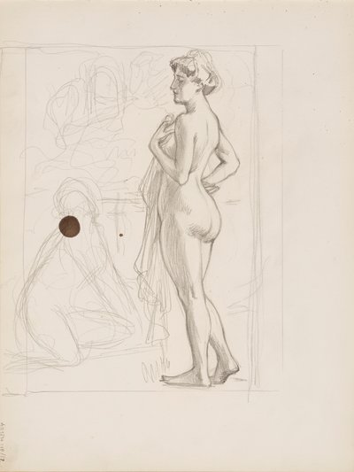 Ayakta ve oturarak çıplak by Albert Edelfelt