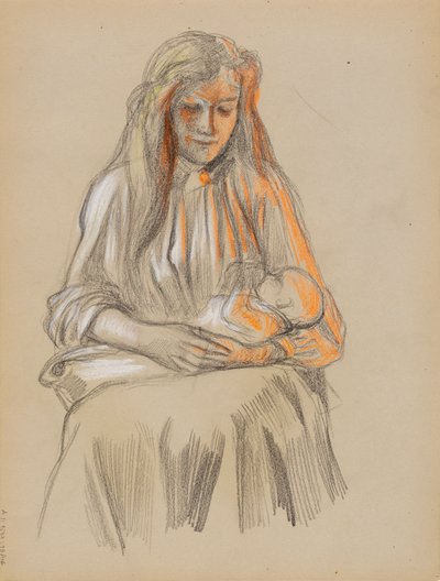Anne ve çocuk by Albert Edelfelt