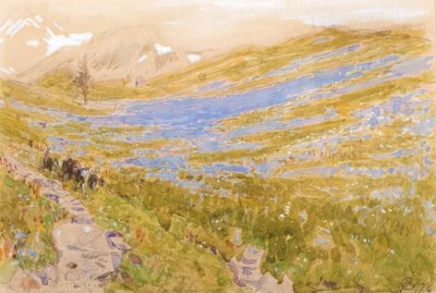 Alplerden Bir Görünüm by Albert Goodwin