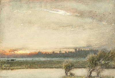 Arundel Kalesi, Sussex (suluboya) by Albert Goodwin