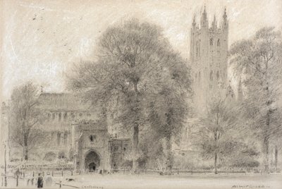 Canterbury (siyah ve beyaz tebeşir) by Albert Goodwin