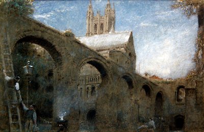 Canterbury (kağıt üzerine suluboya ve gövde rengi ile kalem ve mürekkep) by Albert Goodwin