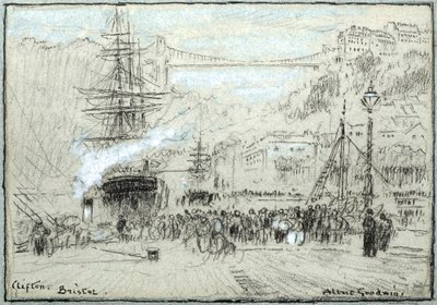Clifton, Bristol (mürekkep, tebeşir ve suluboya) by Albert Goodwin