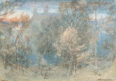 Durham (suluboya) by Albert Goodwin