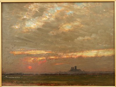 Gün Batımında Lincoln Katedrali, 1912 by Albert Goodwin
