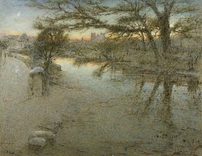 Nehir kenarı, Ripon by Albert Goodwin