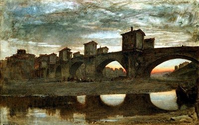 Ponte alla Grecia, yıkımdan önce, Floransa by Albert Goodwin