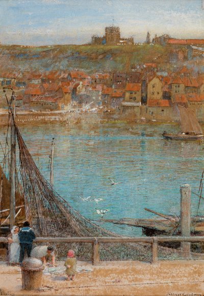 Whitby, tarihsiz (kağıt üzerine suluboya, guaj) by Albert Goodwin