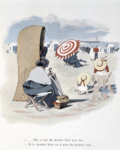 "Denizyıldızı" filmindeki plaj sahnesi. A. Guillaume. Sürümler Simonis Empis, Paris by Albert Guillaume