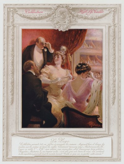 Belle Epoque Paris, Tiyatroda bir kutuda şık bayan by Albert Guillaume