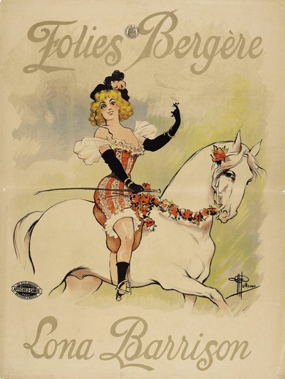 Folies Bergeres. Lona Barrison, c. 1895. by Albert Guillaume