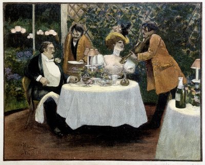 Restoran, Guillaume tarafından çizim by Albert Guillaume