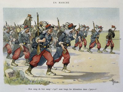 Yürüyüş - Albert Guillaume (1873-1942) tarafından 1900 dolaylarında görülen Armee by Albert Guillaume