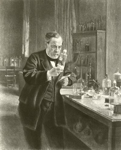 Dr Louis Pasteur laboratuvarında (gravür) by Albert Gustaf Aristides Edelfelt