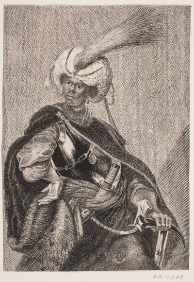 Zırhlı siyah bir Afrikalı by Albert Haelwegh