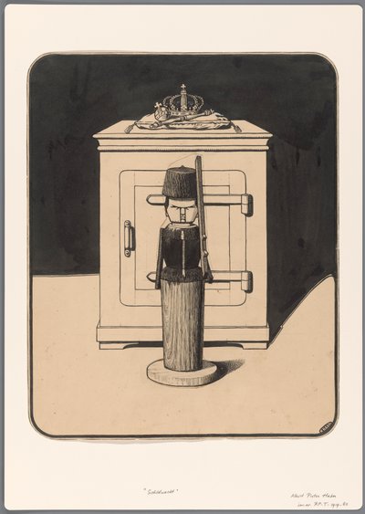 Siyasi bir karikatür için tasarım: Ahşap nöbetçi by Albert Hahn (I)
