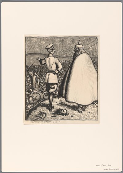 Birinci Dünya Savaşı'nda siyasi bir karikatür için tasarım by Albert Hahn (I)