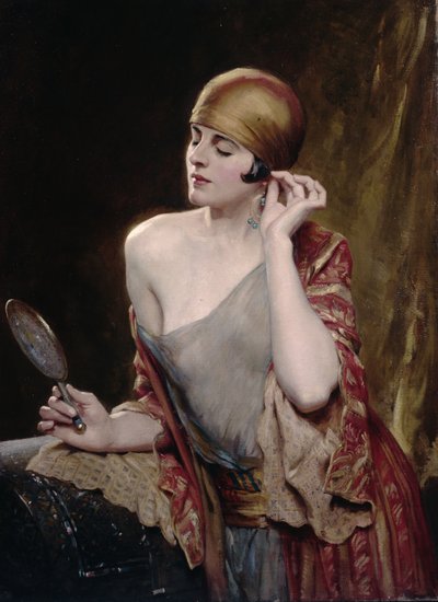 Aynaya Bakmak (tuval üzerine yağlı boya) by Albert Henry Collings