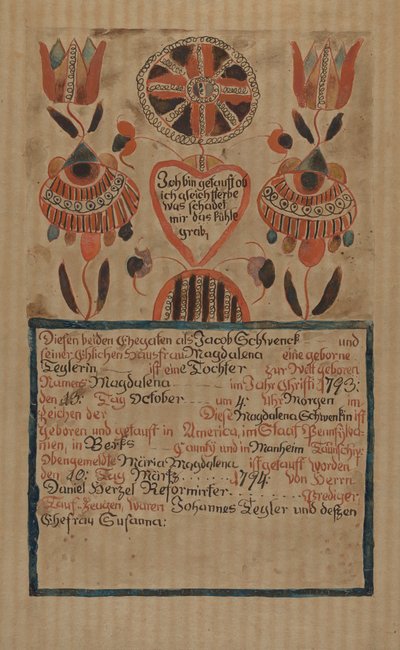 Pa. Alman Doğum Belgesi, c. 1936. by Albert J. Levone