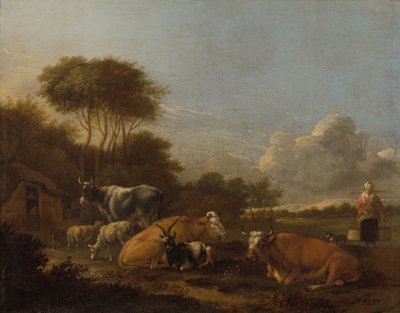 Sığır ile manzara by Albert Jansz Klomp