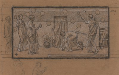 Battledore ve Shuttlecock için Çalışma by Albert Joseph Moore