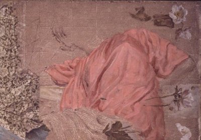 Drapeli Figür ve Çiçeklerin İncelenmesi by Albert Joseph Moore