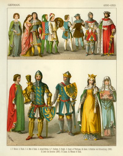 Alman Kostümü 1300-1350 by Albert Kretschmer
