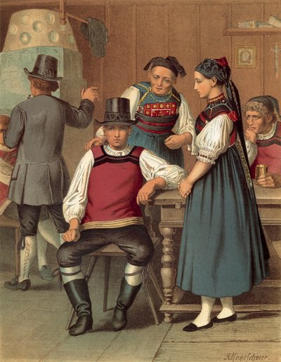Alman kostümü, Baden, Rickesbach by Albert Kretschmer