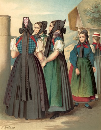Alman kostümü, Baden, Simonswald-Waldkirch-Donaueschingen by Albert Kretschmer