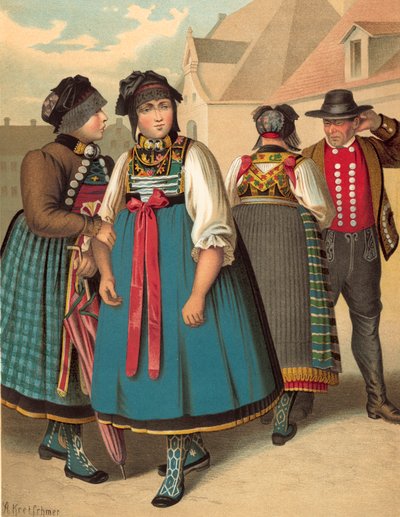 Alman kostümü, Bayern, Dachau by Albert Kretschmer