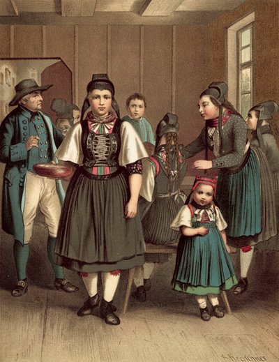 Alman kostümü, Hessen Amt Biedenkopf Büyük Dükalığı by Albert Kretschmer