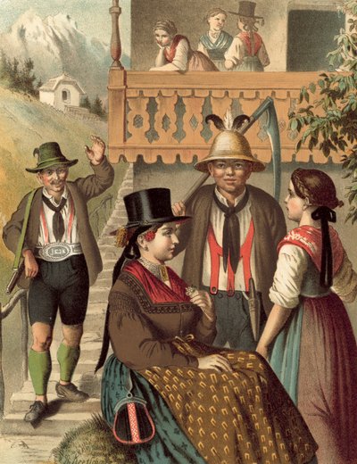 German costume, Oesterreich, Pinzgau by Albert Kretschmer