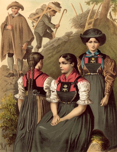 Alman kostümü, Tirol, Lechthal by Albert Kretschmer