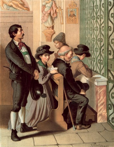 Alman kostümü, Tirol, Ober-Innthal by Albert Kretschmer
