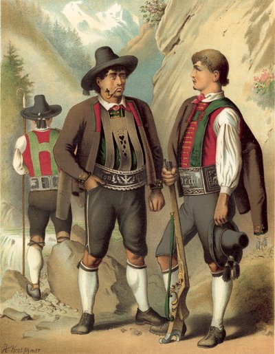 Alman kostümü, Tirol, Yolcu by Albert Kretschmer
