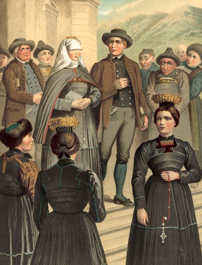Alman kostümü, Vorarlberg, Bregenzerwald by Albert Kretschmer