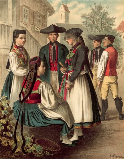 Alman kostümü, Würtemberg Betzingen by Albert Kretschmer