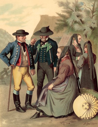 Alman kostümü, Würtemberg, Freudenstadt Rottenburg by Albert Kretschmer