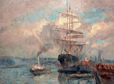 Rouen limanında by Albert Lebourg