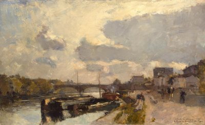Paris yakınlarındaki Neuilly köprüsü by Albert Lebourg
