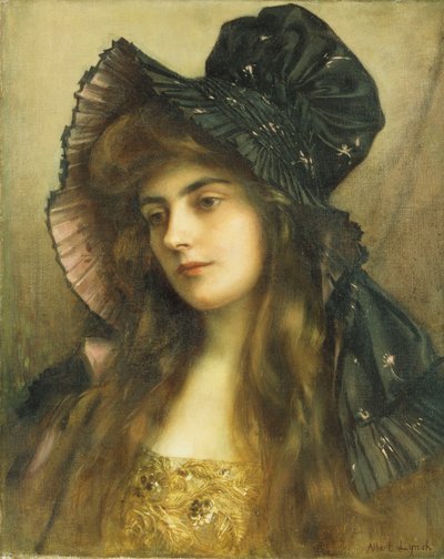 Siyah Şapkalı Genç Bir Güzel, by Albert Lynch