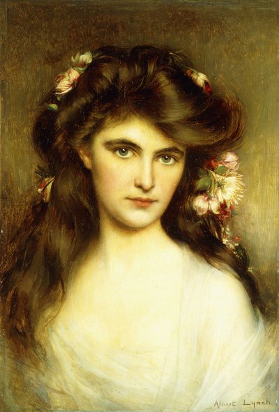 Saçında Çiçekler Olan Genç Bir Güzel, by Albert Lynch