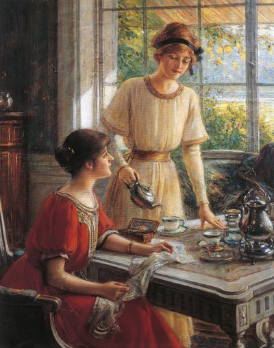 Albert Lynch'in (1851-1912) Çay İçen Kadınlar adlı tablosundan detay by Albert Lynch