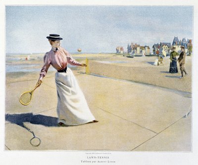 Çim - Sahilde tenis (Normandiya?) - hasta. Albert Lynch tarafından by Albert Lynch