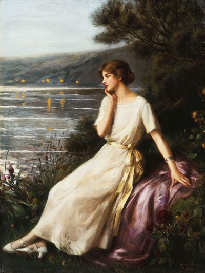 Gölün Yanında Bir Kadının Portresi, by Albert Lynch
